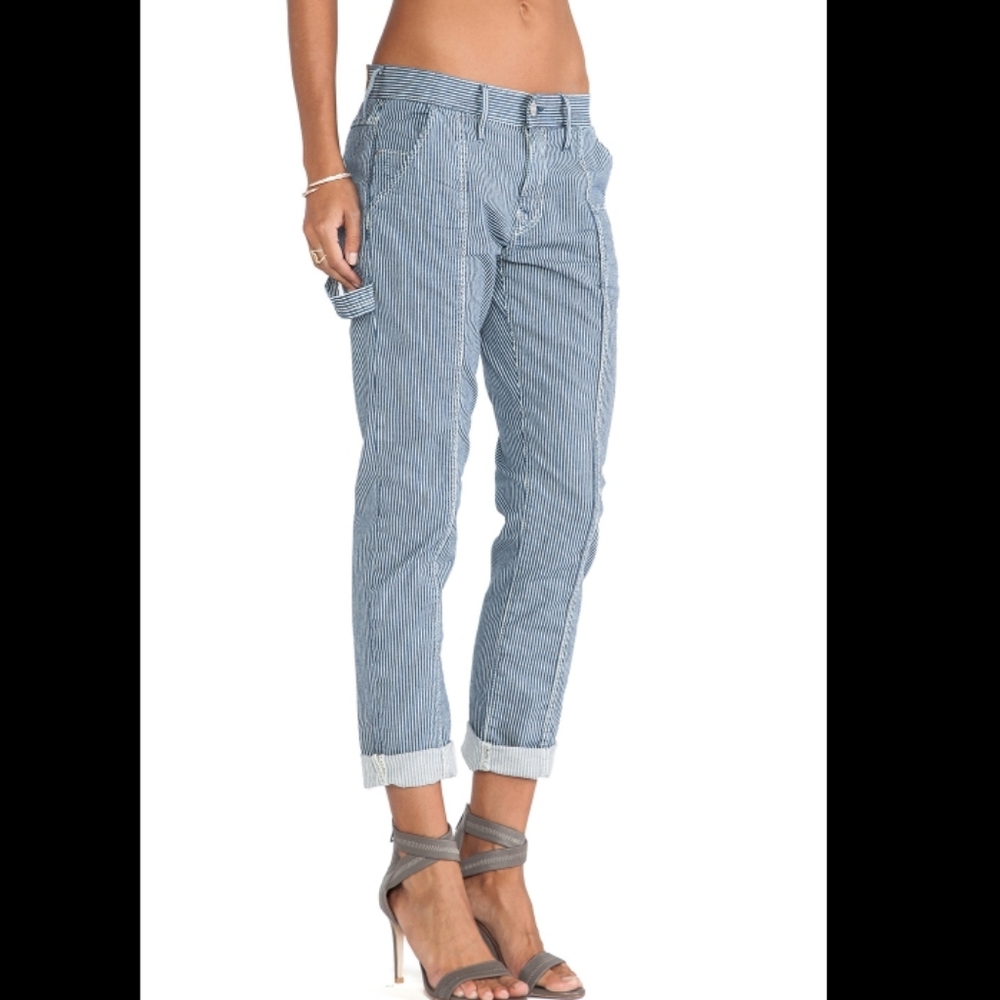TRUE RELIGION Audrey  pinstriped Jean